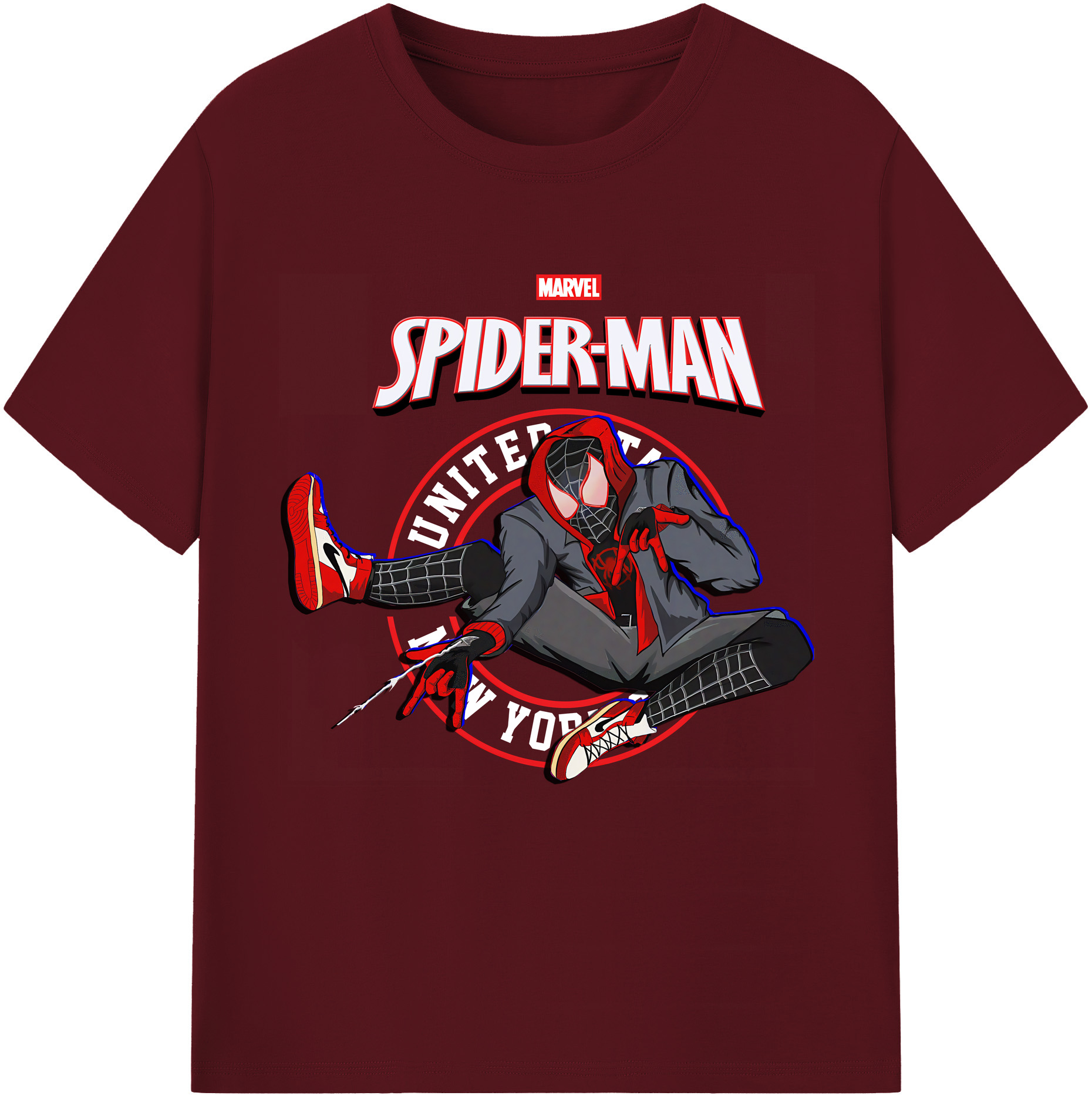 （画像用） Spider Man スパイダーマン 綿100％半袖Tシャツ（フロントプリント）